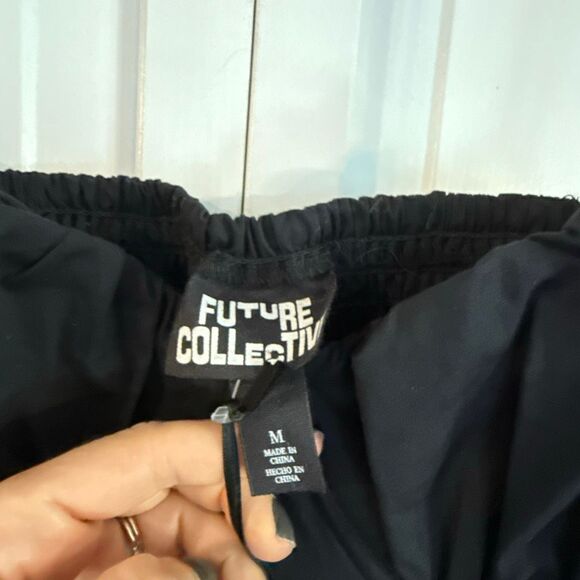 Future Collective NWT black corset bubble hem tank midi dress size M - Picture 8 of 13